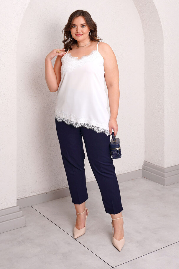 ASYMMETRIC LACE DETAIL CAMISOLE BLOUSE