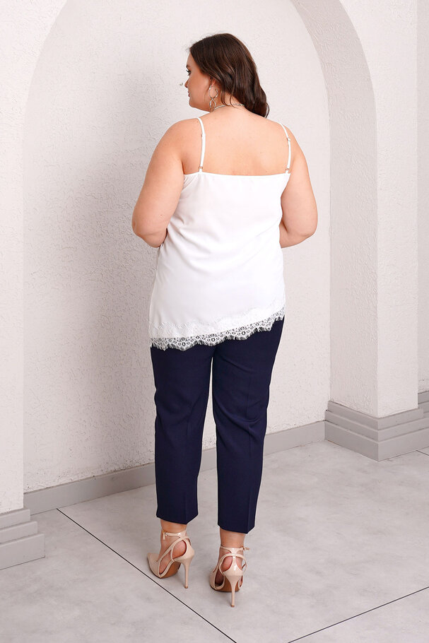 ASYMMETRIC LACE DETAIL CAMISOLE BLOUSE