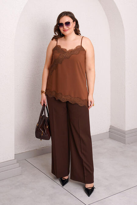 Büyük Moda - ASYMMETRIC LACE DETAIL CAMISOLE BLOUSE (1)