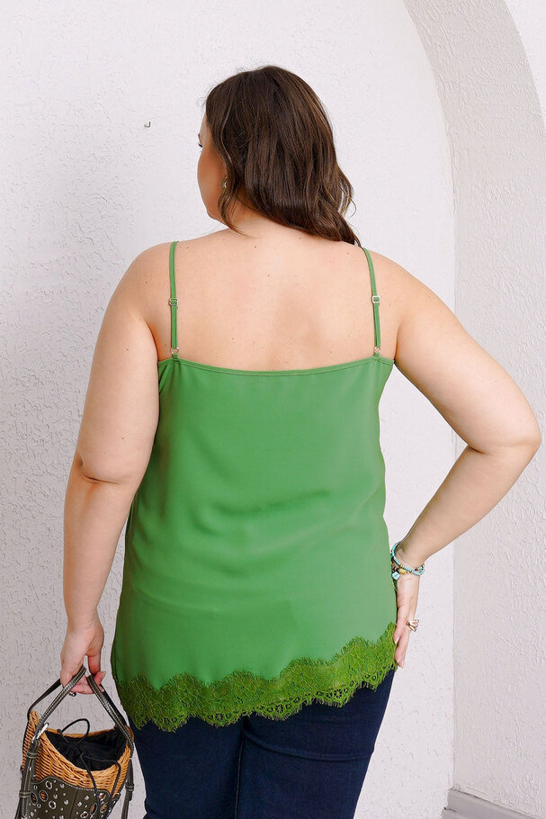 ASYMMETRIC LACE DETAIL CAMISOLE BLOUSE