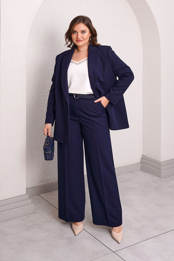 BELTED WIDE LEG FABRIC TROUSERS