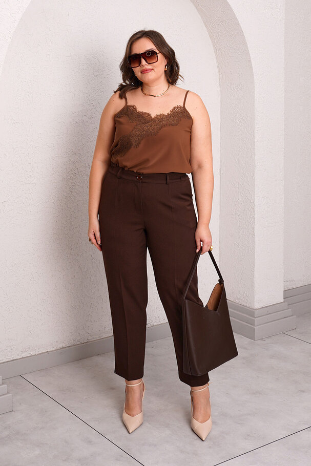 CARROT FIT FABRIC TROUSERS