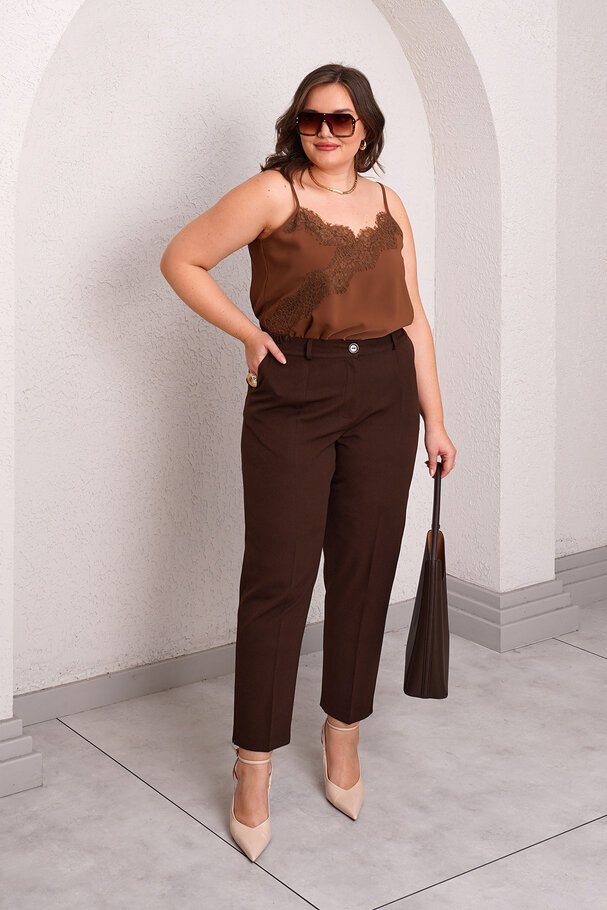 CARROT FIT FABRIC TROUSERS