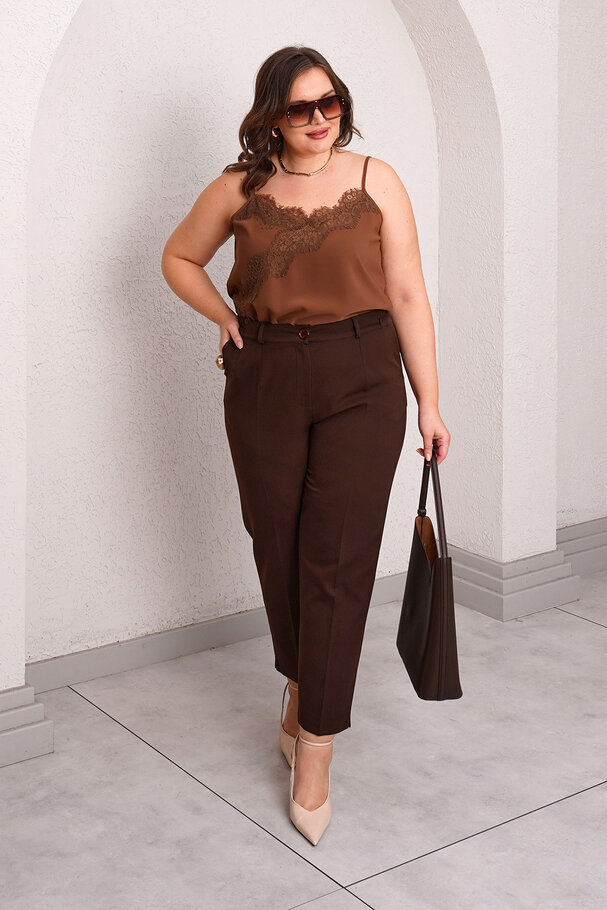 CARROT FIT FABRIC TROUSERS