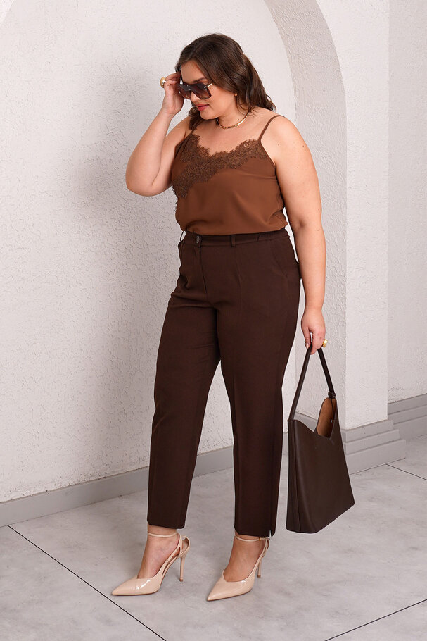 CARROT FIT FABRIC TROUSERS