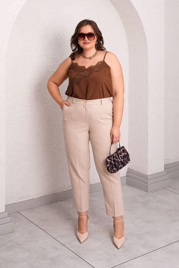 CARROT FIT FABRIC TROUSERS