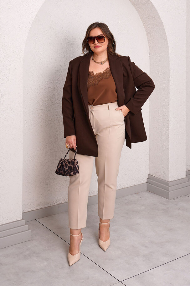 CARROT FIT FABRIC TROUSERS