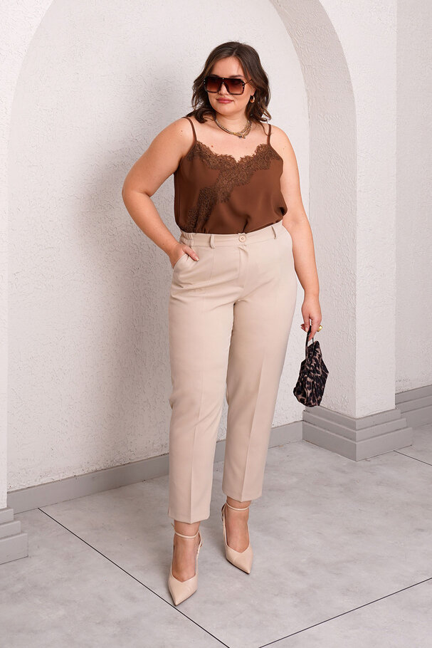 CARROT FIT FABRIC TROUSERS