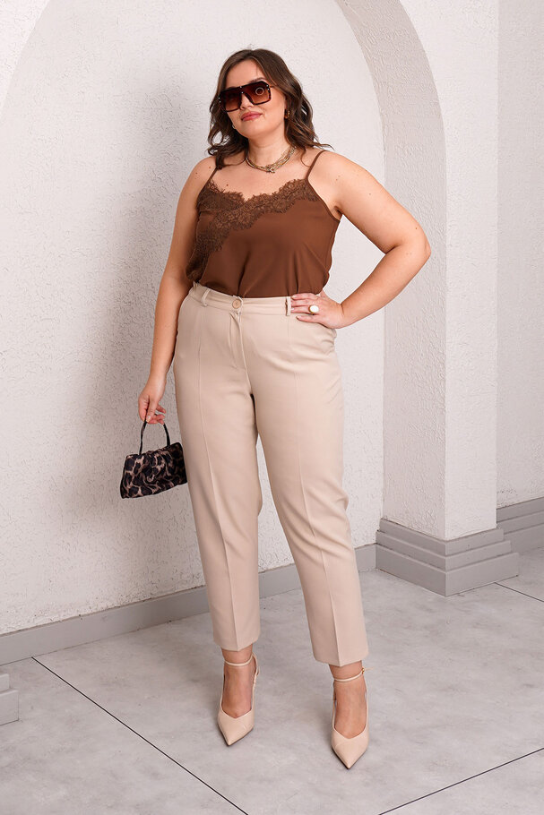 CARROT FIT FABRIC TROUSERS