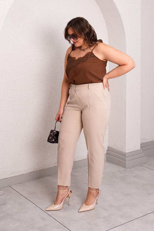 CARROT FIT FABRIC TROUSERS