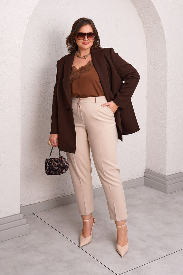 CARROT FIT FABRIC TROUSERS