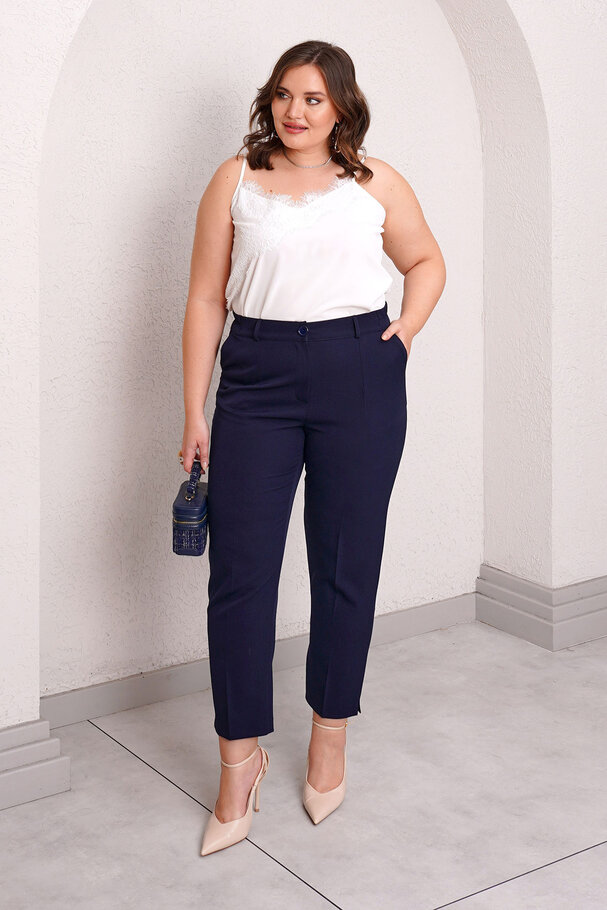 CARROT FIT FABRIC TROUSERS