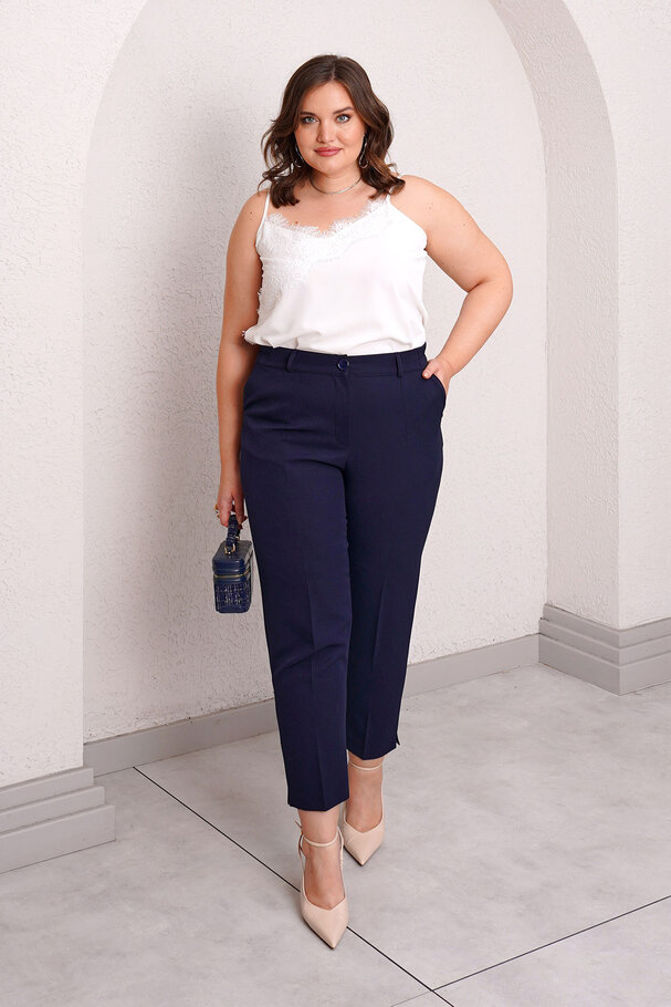 CARROT FIT FABRIC TROUSERS