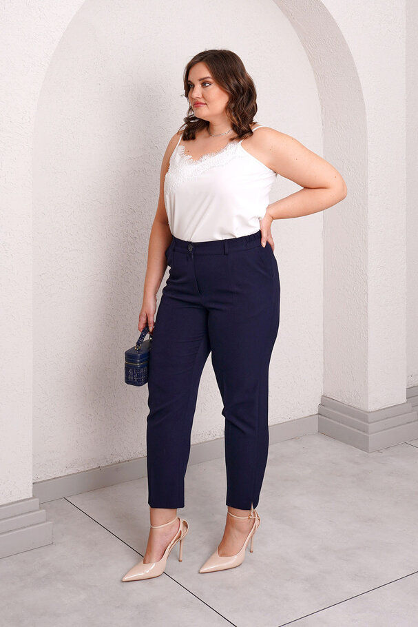 CARROT FIT FABRIC TROUSERS