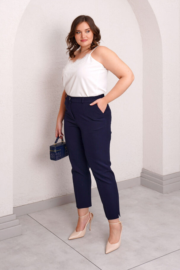 CARROT FIT FABRIC TROUSERS