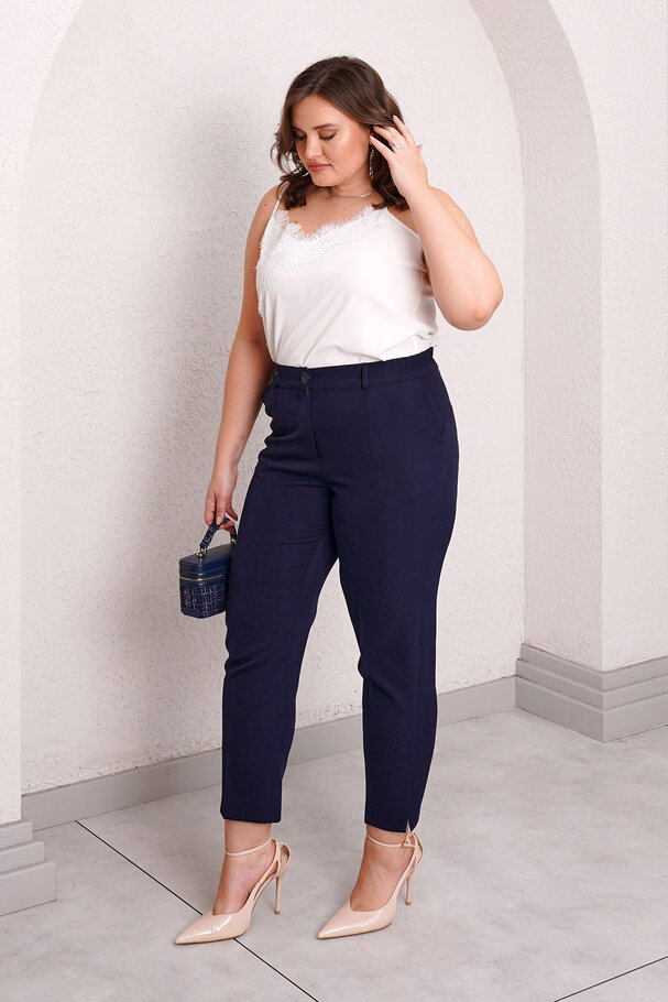 CARROT FIT FABRIC TROUSERS