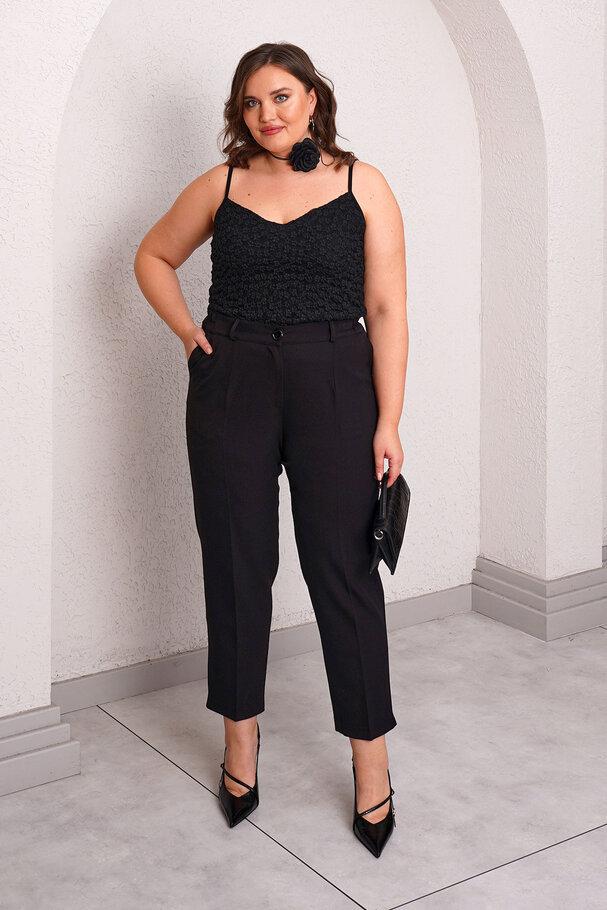 CARROT FIT FABRIC TROUSERS