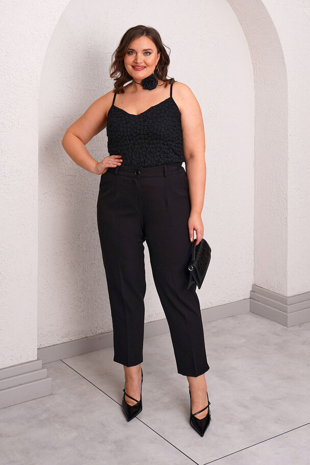 CARROT FIT FABRIC TROUSERS