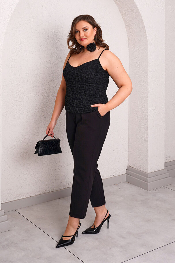 CARROT FIT FABRIC TROUSERS