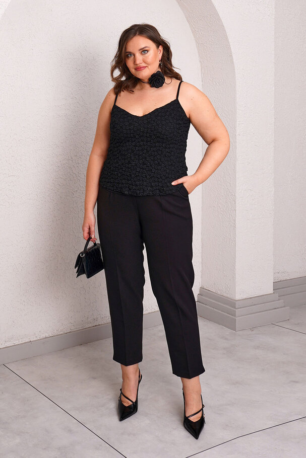 CARROT FIT FABRIC TROUSERS