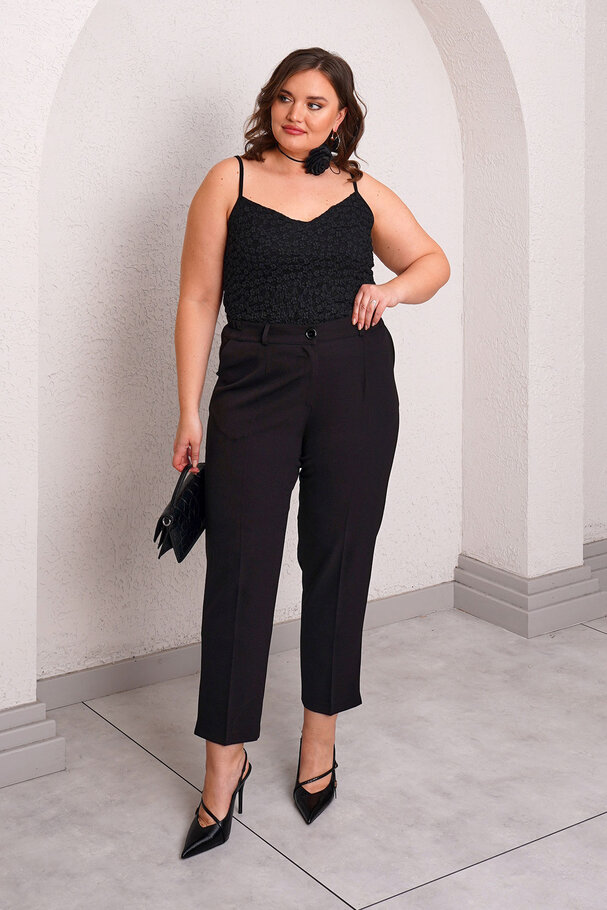 CARROT FIT FABRIC TROUSERS