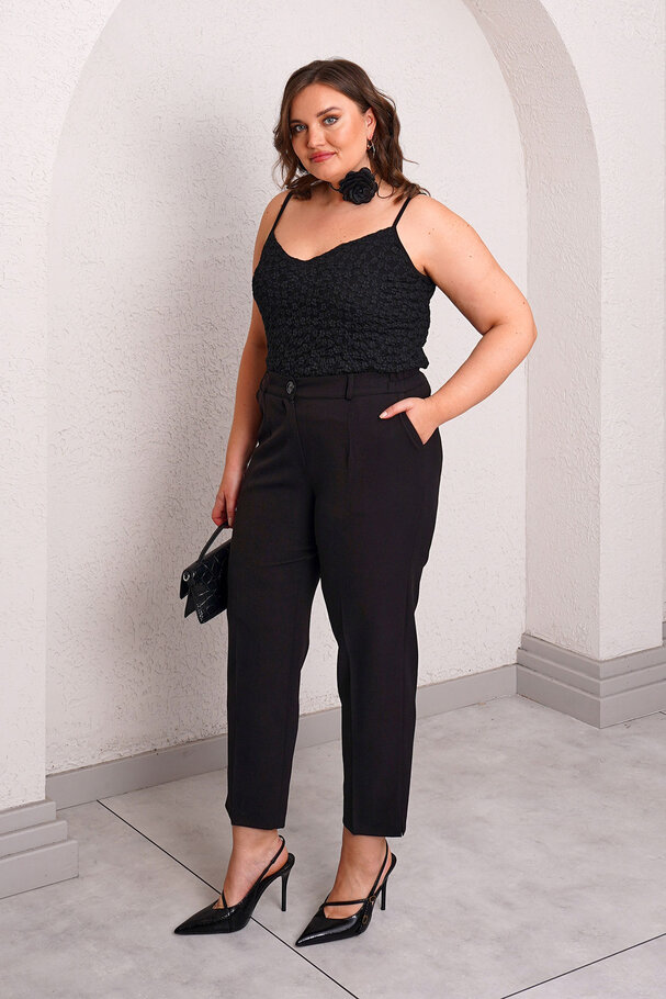 CARROT FIT FABRIC TROUSERS