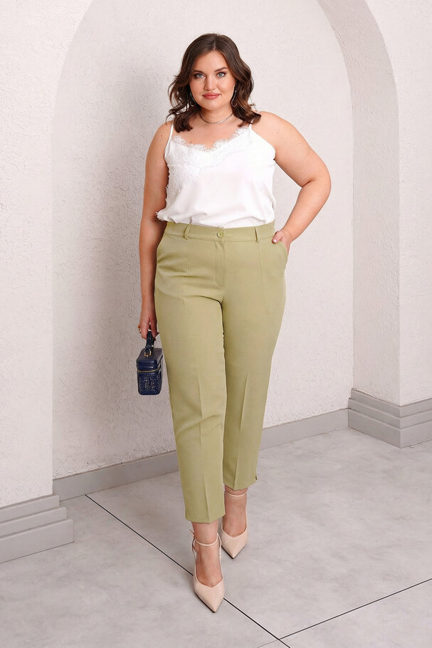 CARROT FIT FABRIC TROUSERS