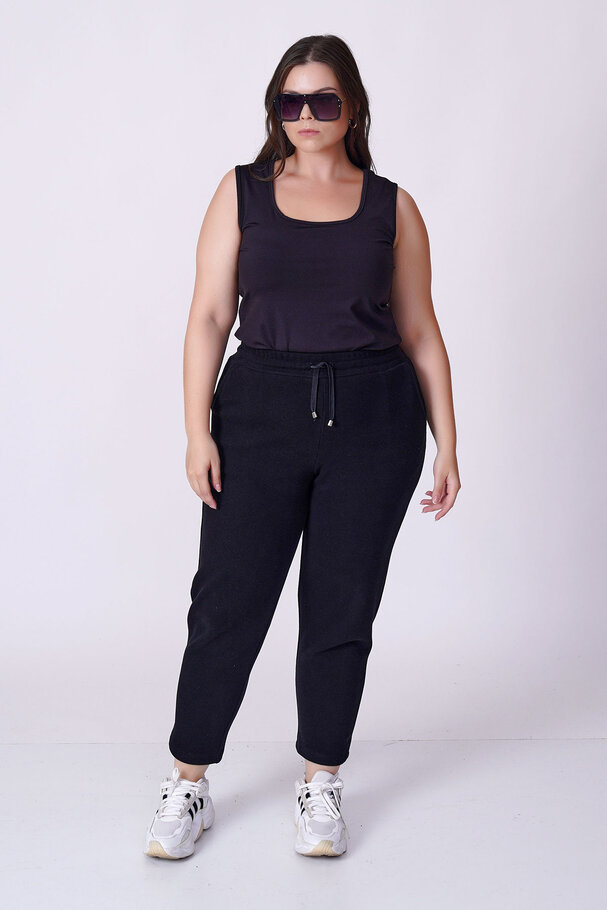 CARROT-LEG KNIT TROUSERS