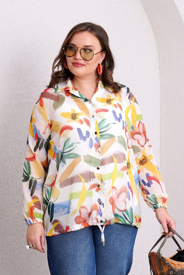 CHIFFON BLOUSE SHIRT WITH INNER CAMISOLE