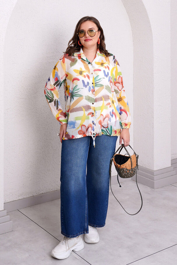 CHIFFON BLOUSE SHIRT WITH INNER CAMISOLE