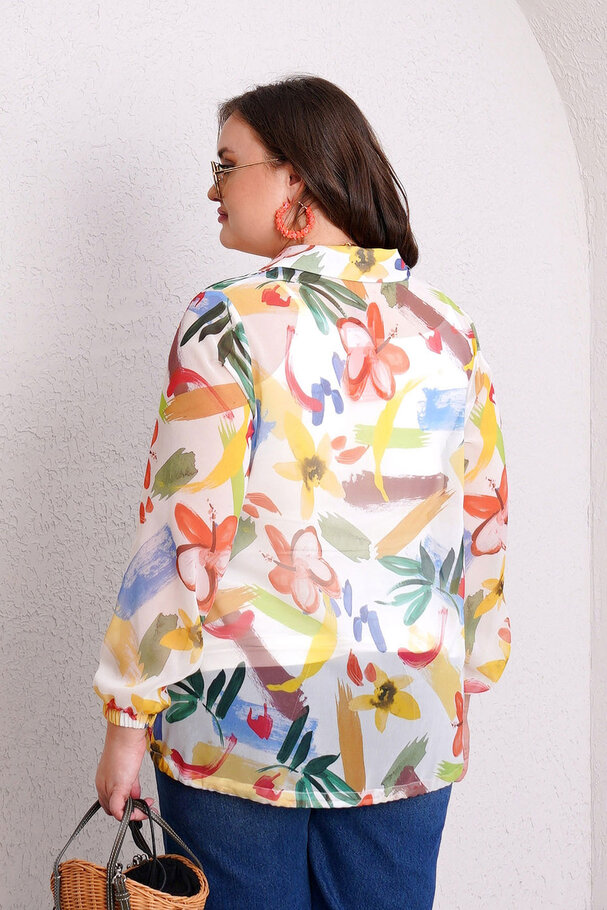 CHIFFON BLOUSE SHIRT WITH INNER CAMISOLE