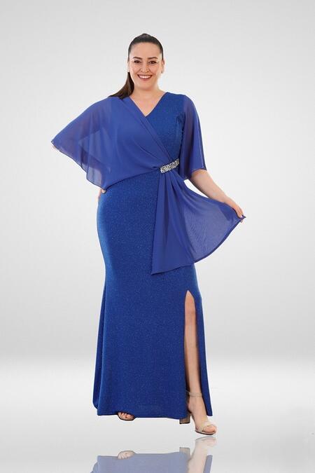 Büyük Moda - CHIFFON DETAIL STONE LONG EVENING DRESS (1)