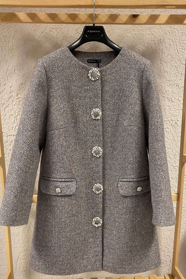COAT WITH FAUX PEARLS