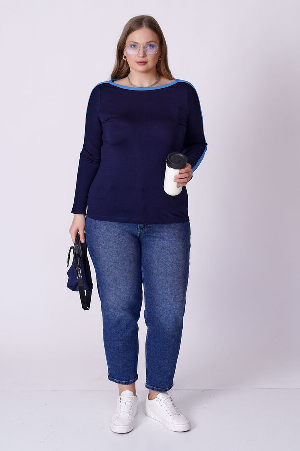 CONTRAST PIPING STRETCH TOP