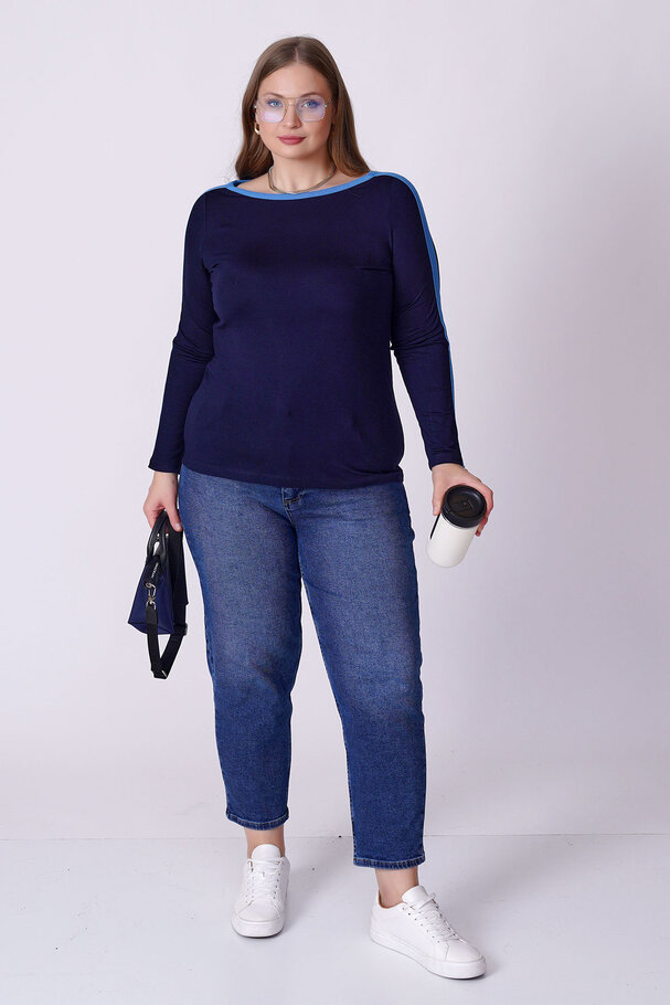 CONTRAST PIPING STRETCH TOP