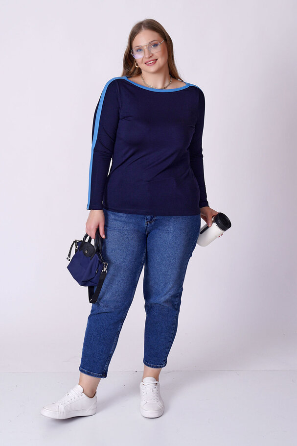 CONTRAST PIPING STRETCH TOP