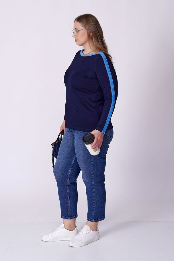 CONTRAST PIPING STRETCH TOP