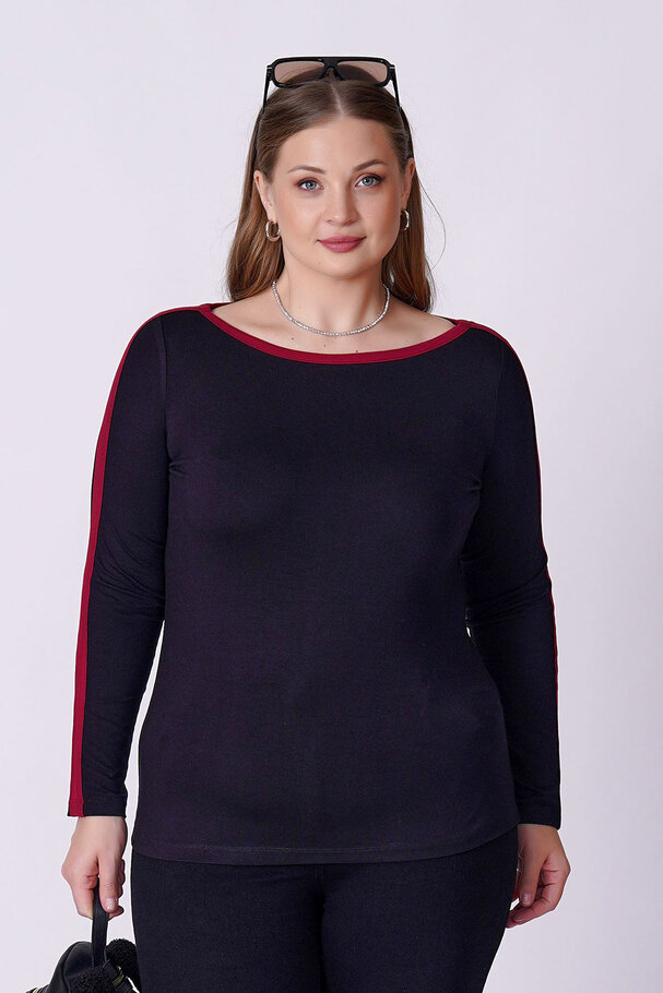 CONTRAST PIPING STRETCH TOP