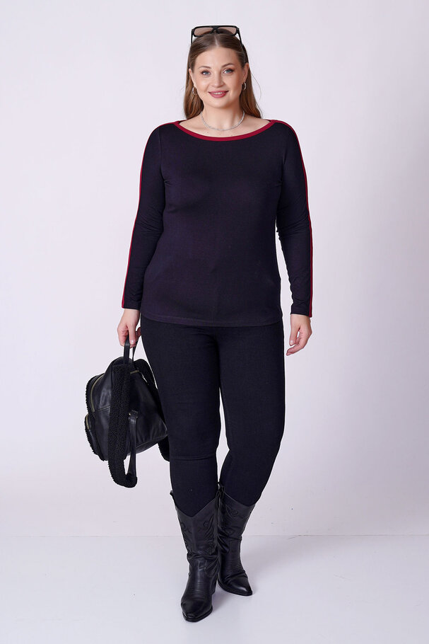 CONTRAST PIPING STRETCH TOP
