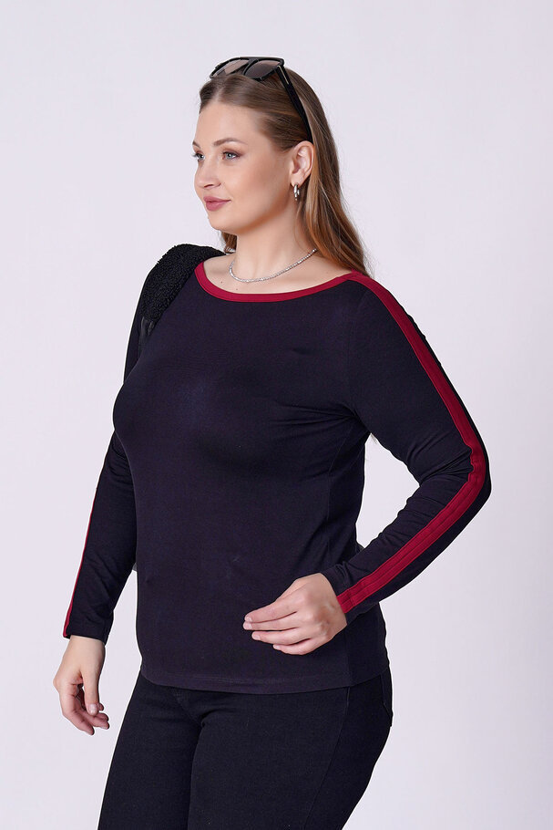 CONTRAST PIPING STRETCH TOP