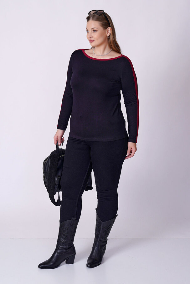 CONTRAST PIPING STRETCH TOP
