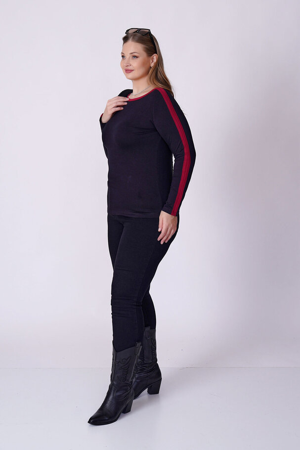 CONTRAST PIPING STRETCH TOP