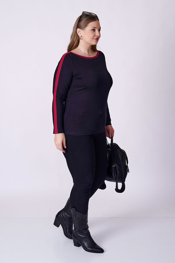 CONTRAST PIPING STRETCH TOP