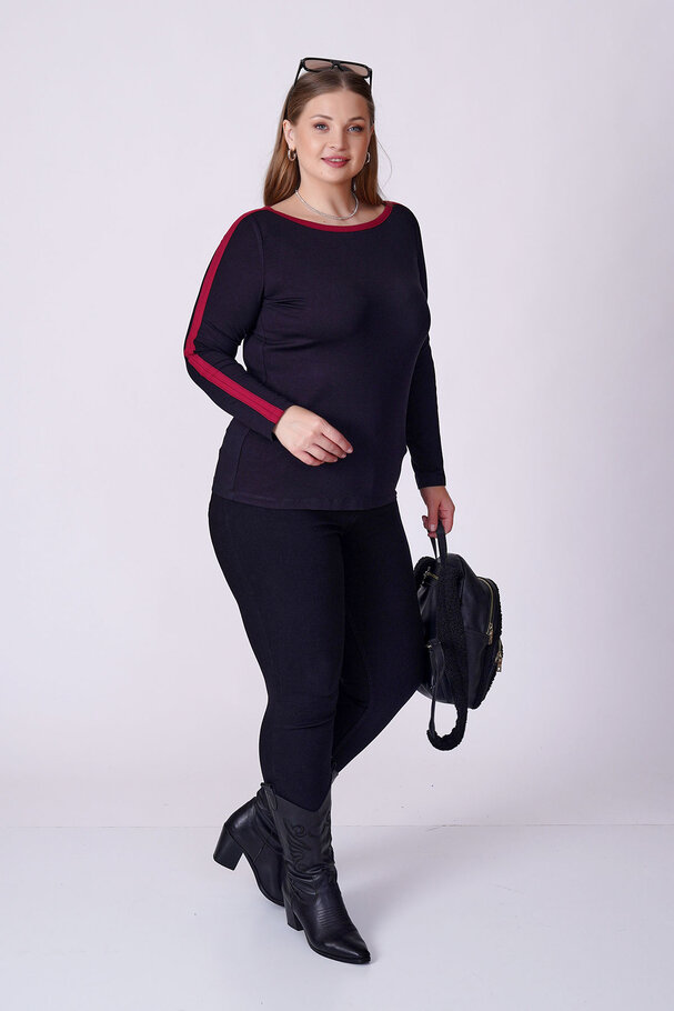 CONTRAST PIPING STRETCH TOP