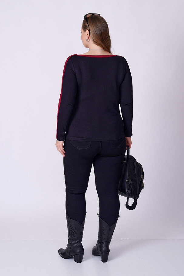 CONTRAST PIPING STRETCH TOP