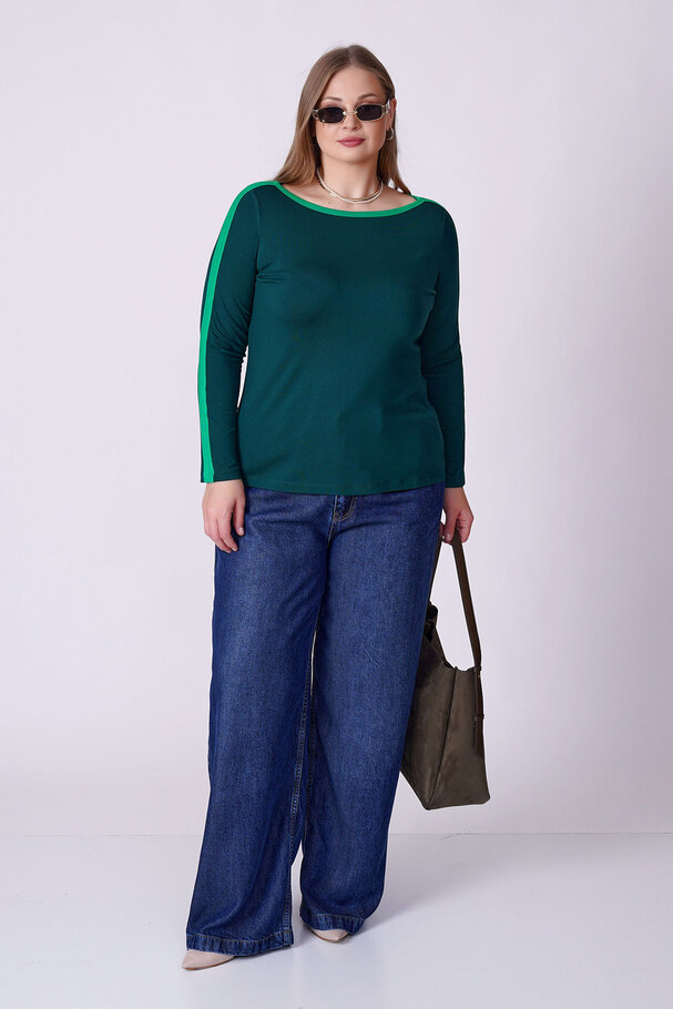 CONTRAST PIPING STRETCH TOP