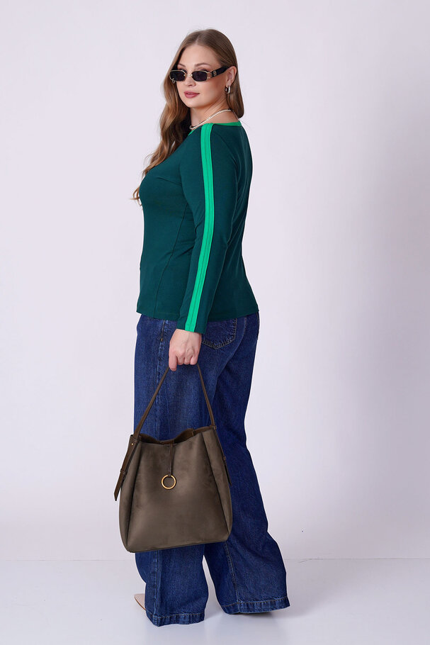 CONTRAST PIPING STRETCH TOP
