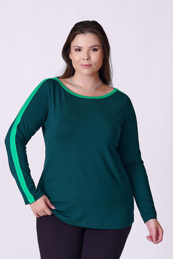 CONTRAST PIPING STRETCH TOP
