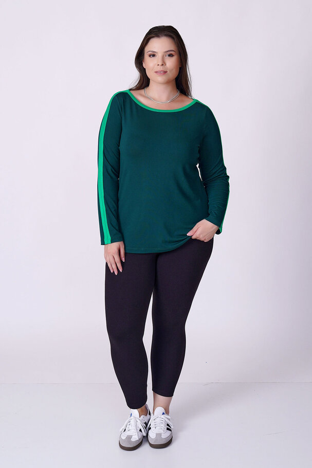 CONTRAST PIPING STRETCH TOP
