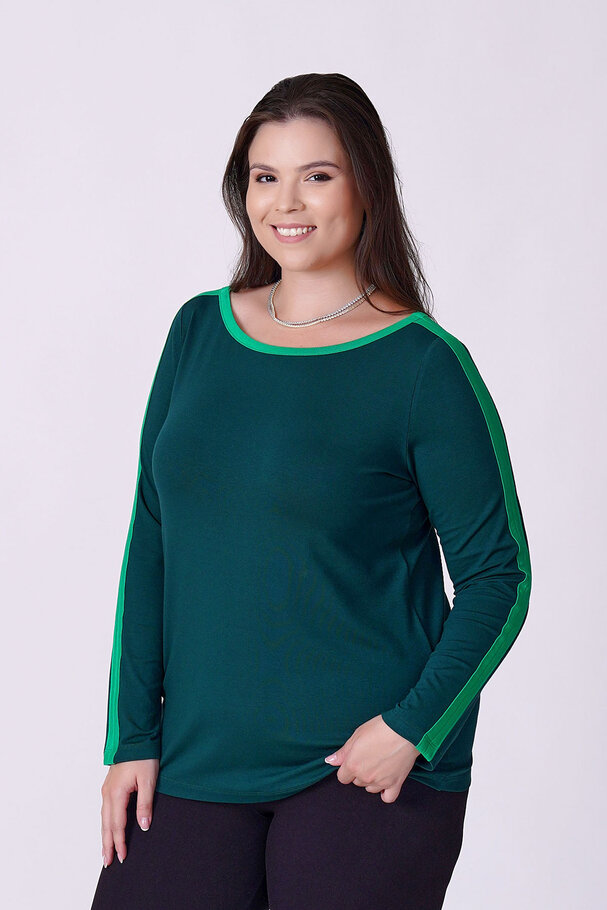 CONTRAST PIPING STRETCH TOP